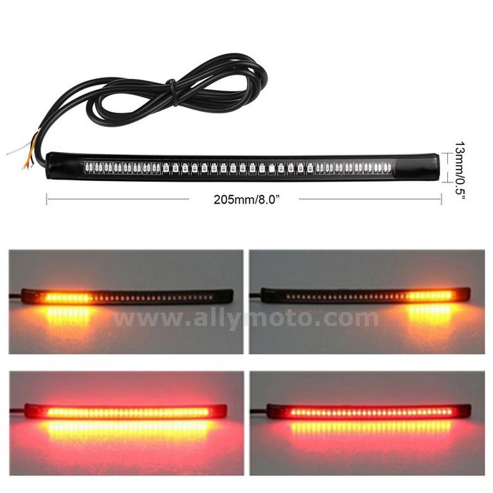 29 48 Led Brake Turn Signal Light Strip License Plate Flashing Tail Stop Lights Suzuki Yamaha Fz1 Cb400@5